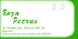 roza petrus business card